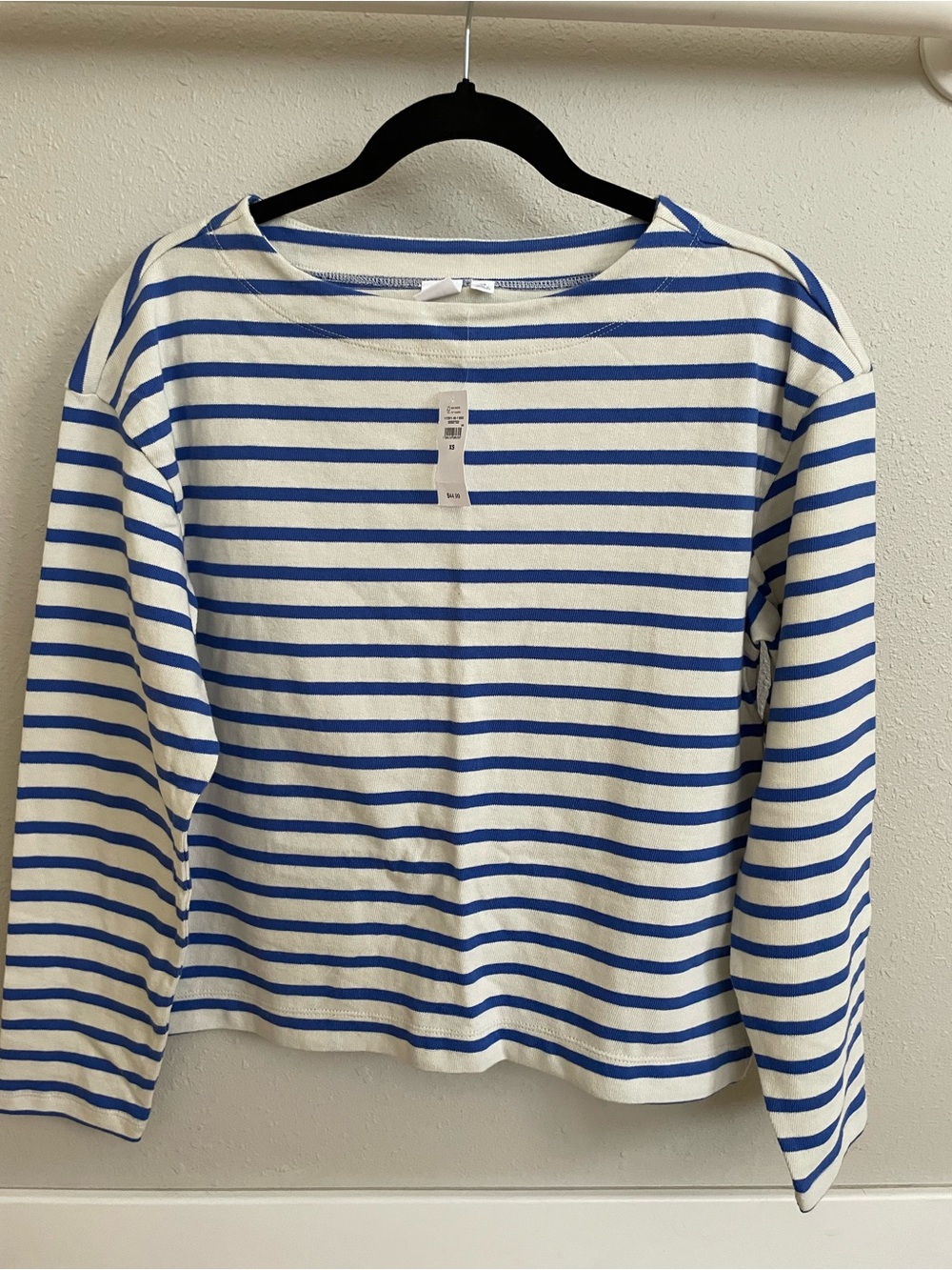 GAP Blue and White Striped Crewneck Top